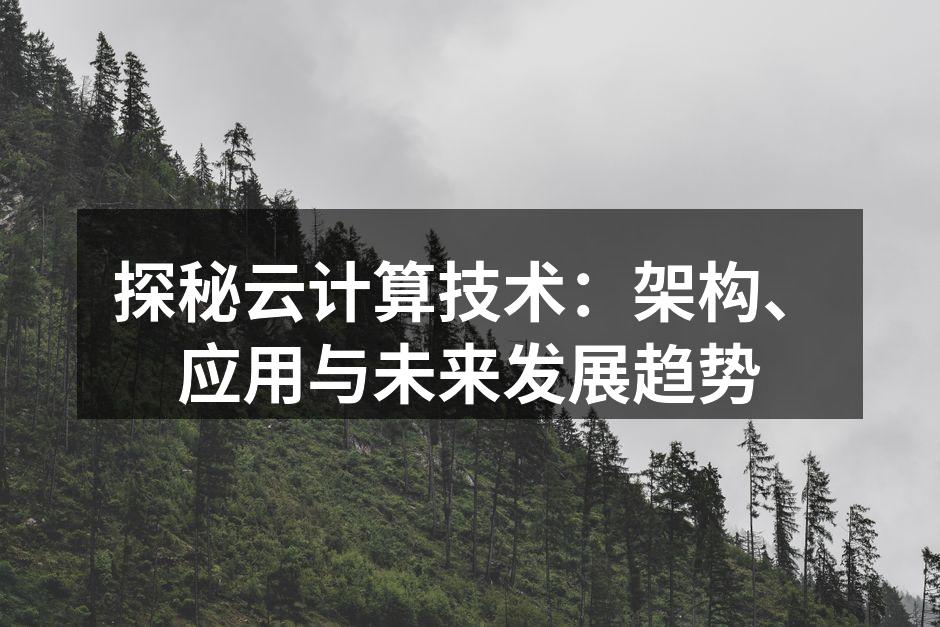 探秘云计算技术:架构、应用与未来发展趋势